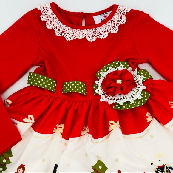 NWT Counting Daisies Nutcracker Print Holiday Christmas Ruffle Skirt Dress NEW - Picture 9 of 12